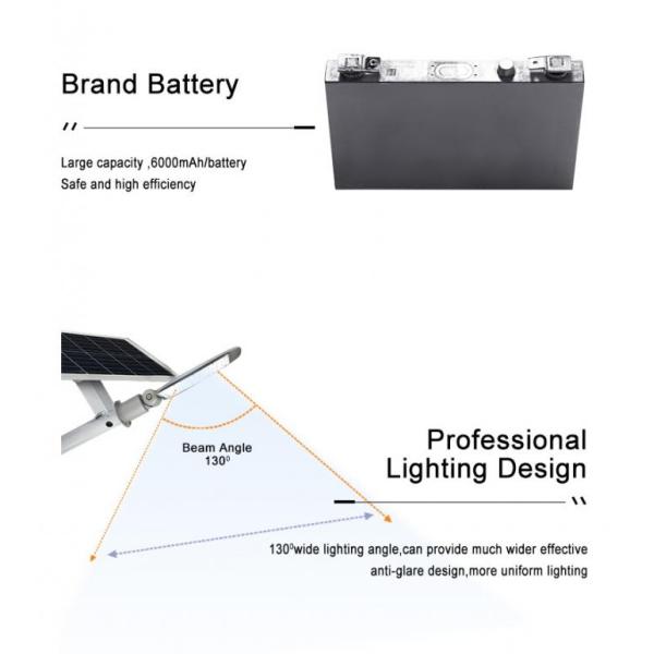 IP65 высокопроизводительное солнечное уличное освещение Все в одном солнечное дворовое освещение 2700K CCT