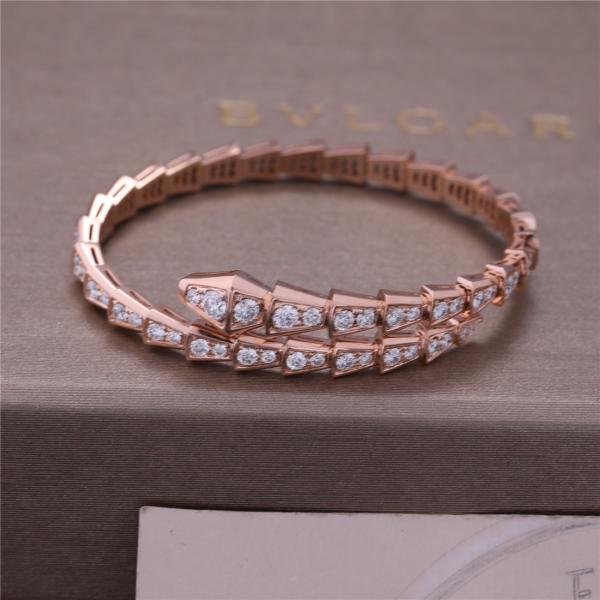 Bangle 353792 змейки диаманта роскошной одн-катушки гадюки Serpenti браслета золота Роза шкафа полный