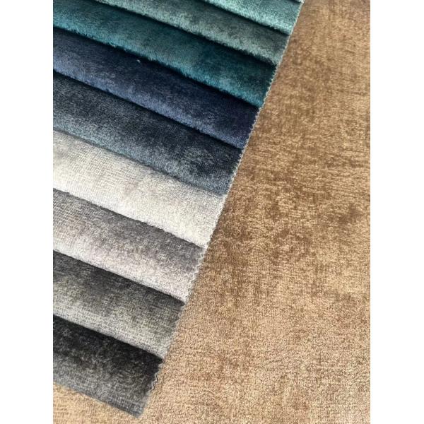 Blue Embossed Polyester Fabric Velvet Upholstery Fabric For Sofa