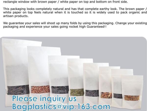 Open Top Mylar Bags, Matte Clear, Zipper Lock Heat Seal Pouch With Tear Notch For Zip Food Storage Lock Packing
