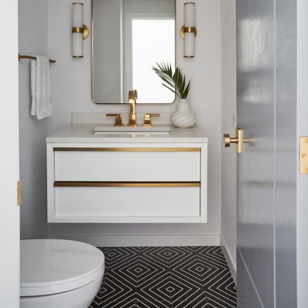 Minimalist Bathroom Vanity Units Mirror Matte White Flat Panel Melamine Wall Mount