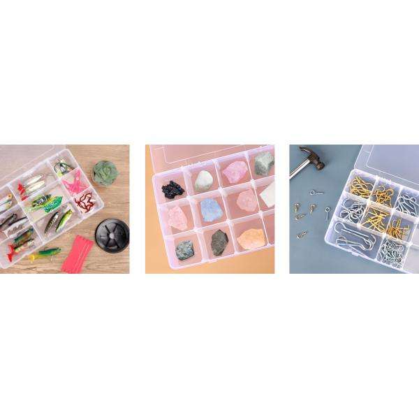 Girds Clear Plastic Organizer Box Storage For Washi Tape Tackle Box Jewelry Crafts Organizer, Container