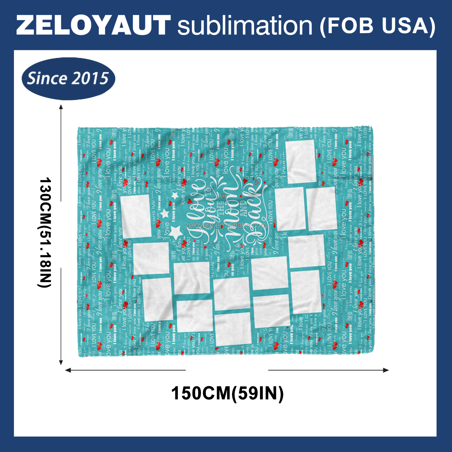 ZELOYAUT Personalized Printed Blanket 100% Polyester Velvet Love Style Moon Panel Multiple Colors 50*60 Knitted Technique