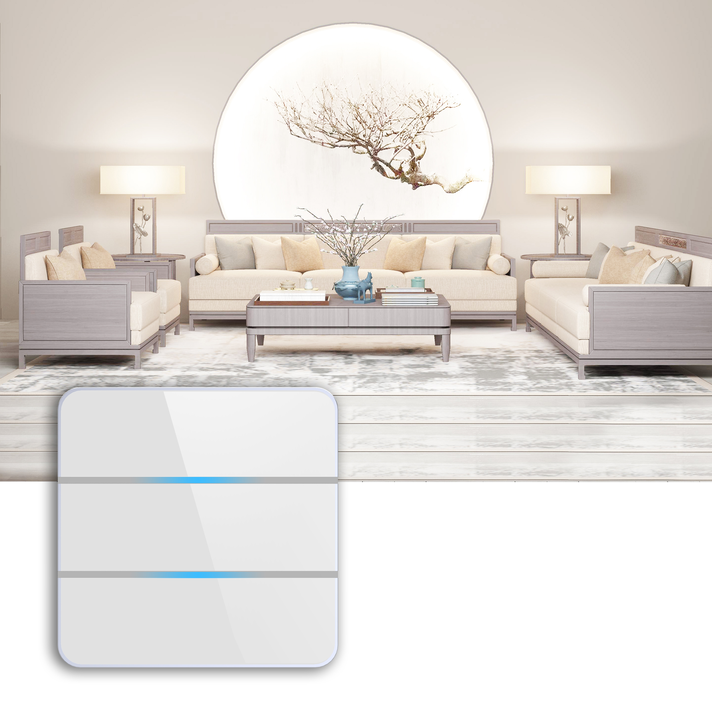 Hdl Smart Home Touch Glass Panel Smart Switch 4 Gang Room Switch High Quality Wifi Light Switches