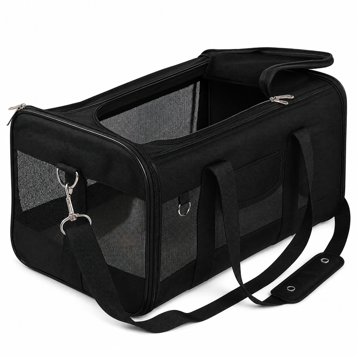 Large Airline-Approved Pet Carrier, Soft-Sided Travel Bag for Cats & Small Dogs with Mesh Ventilation, Padded Interior & Carry Straps