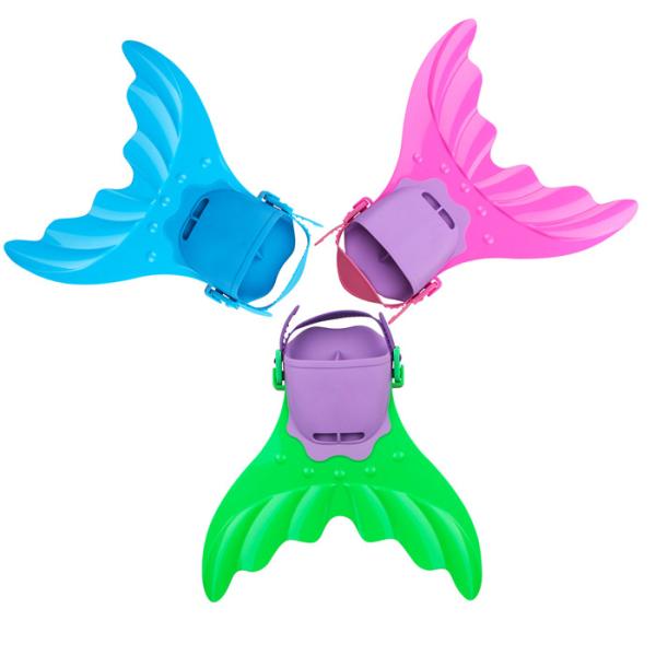 Bright Fabric Little Kid Mermaid Tails Mermaid Tails With Protectors / Monofin