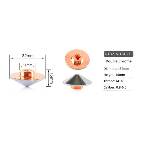 Bocais de cobre do laser do calibre dos acessórios 0.8-2.7mm do corte do laser para a máquina de corte do laser de Trunpf