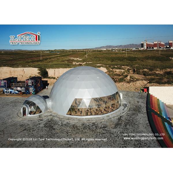 Geodesic Dome Shaped Tents Connected With Small One For Entrance / Restaurant