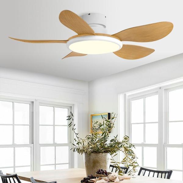 Ventilateur de plafond LED rétro de 52 pouces avec lumière de nuit