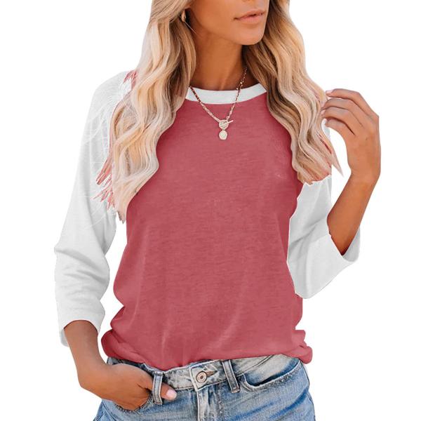 6xl 4x 3/4 jaqueta de manga com camisa de manga longa Mulheres Poliéster Algodão Crew Neck Blank Raglan Baseball Jersey T-Shirt