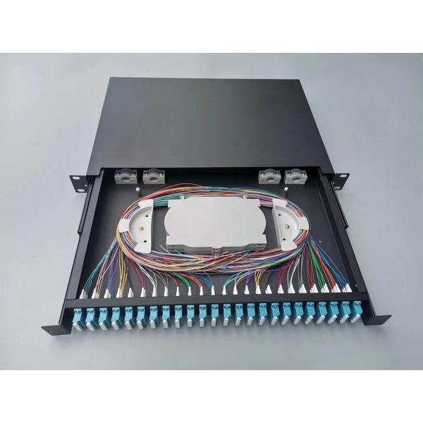 260*200*60 mm FTTH Distribution Fiber System 1U 96 Core LC SC Rack Mounted MPO MTP Fiber Optic Patch Panel ODF