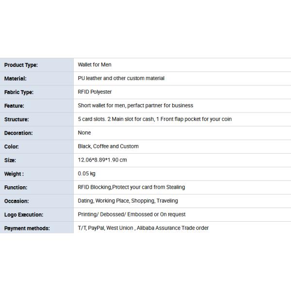 Short Type Stylish Leather Wallet For Credit Card / Cash / Coin Carrying