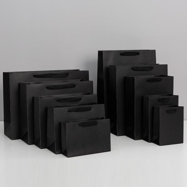 Black Waterproof Matte Gift Bags for Clothing Stores
