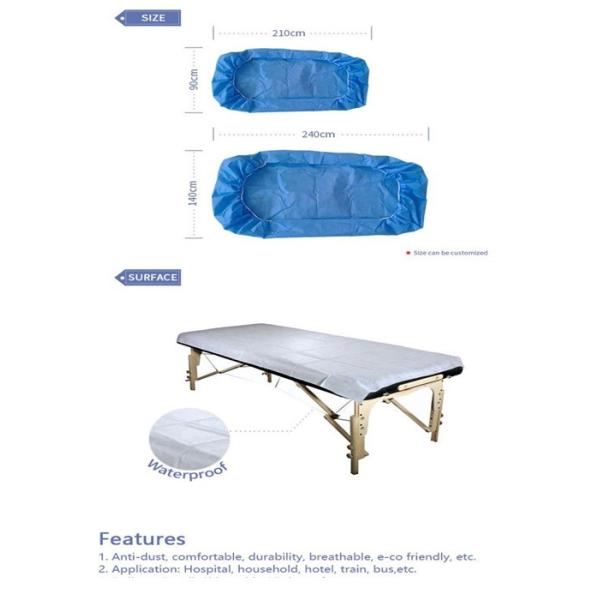 Economic Disposable Bed Covers , Disposable Medical Bed Sheets Elastic Ends