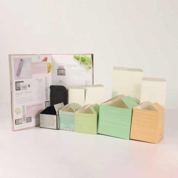 Boîte cosmétique en carton crème personnalisée avec logo imprimé, impression de boîte en papier de maquillage pour les soins de la peau, boîte en carton pour la peau