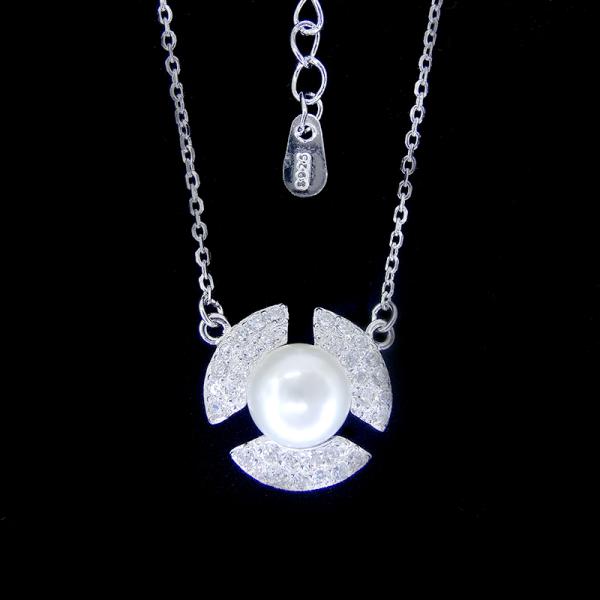 Lucky Silver Pearl Necklace Pure 925 With Horseshoe U Shape Items