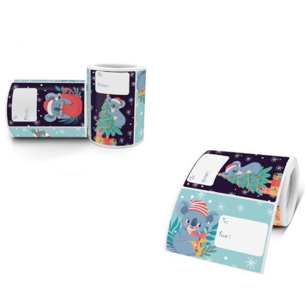 стикер подарка рождества медной доски 0.08mm бумажный обозначает 1inch