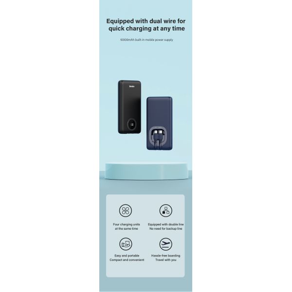 Portable Power Bank With High Capacity 18W Fast Charging and LED Display Multi-Device Compatible LI-Polymer