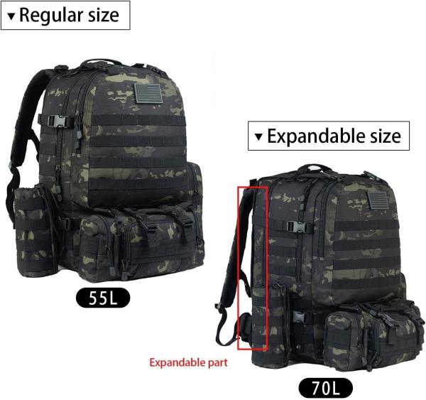 Military Backpack, Tactical, Large Molle Assault Pack Military Tactical Army Camping Hiking Trekking
