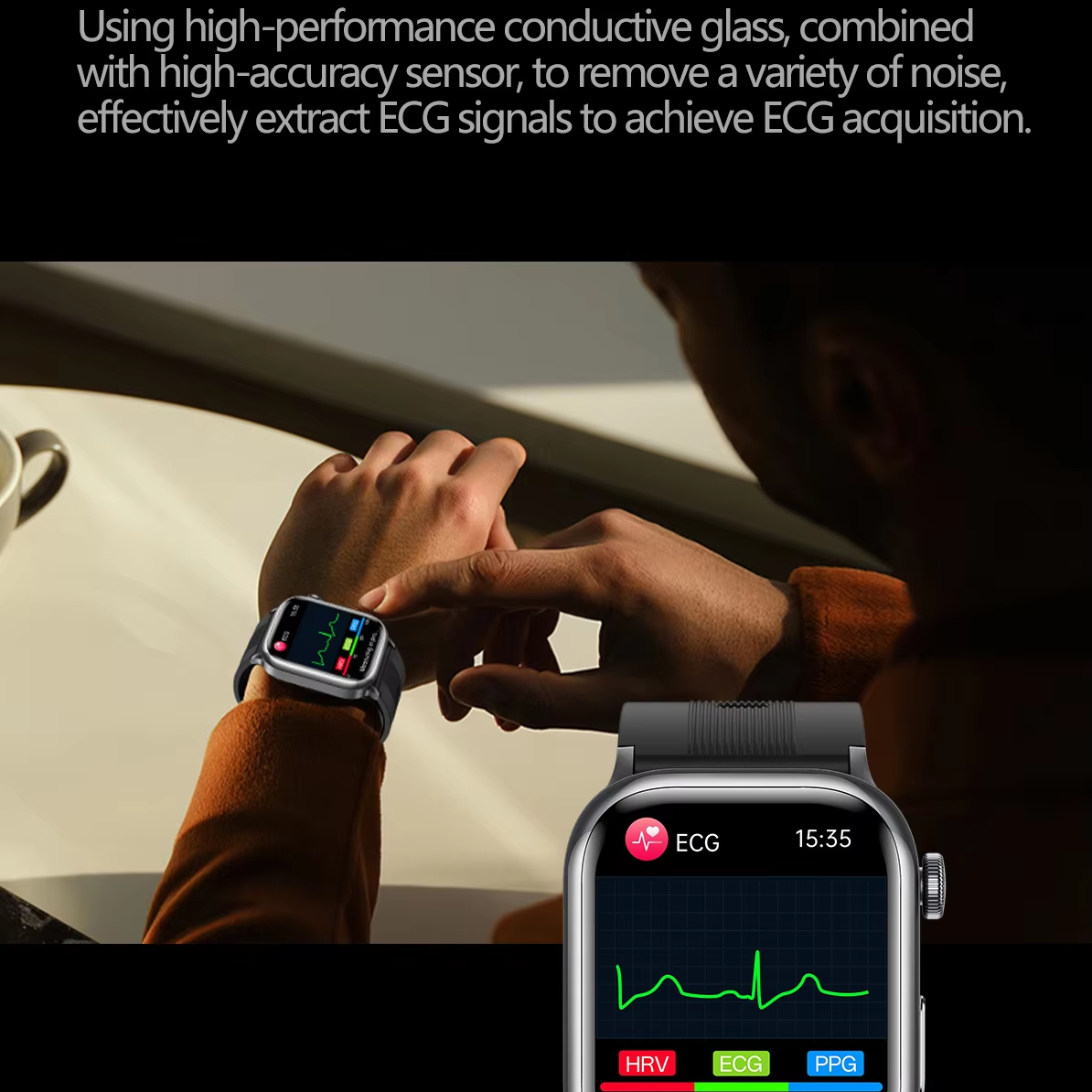 Best Selling Smart Watch air Pump Blood Pressure Heart Rate Blood Oxygen Data Monitoring Compatible with ISO Android System