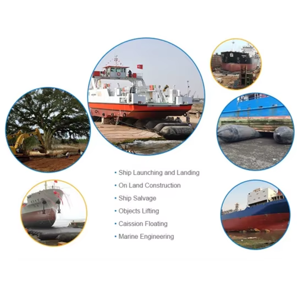 CCS Certified 65% Natural Rubber Ship Launching Airbags ISO 14409 Inflatable Marine Airbags for Vessel Landing