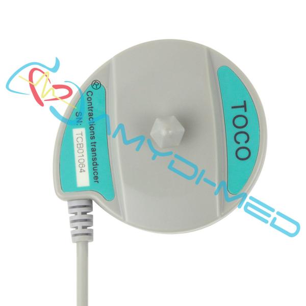 Gray TPU Fetal Ultrasound Probe Round 6 Pins 1.0 MHz Toco Ultrasound Transducer