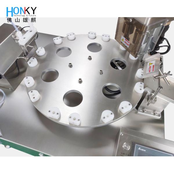 Semi-Automatic Dual Head Desktop Filling Machine with Servo Capping Function and 0.6-6 ml Ceramic Pump Filling Range