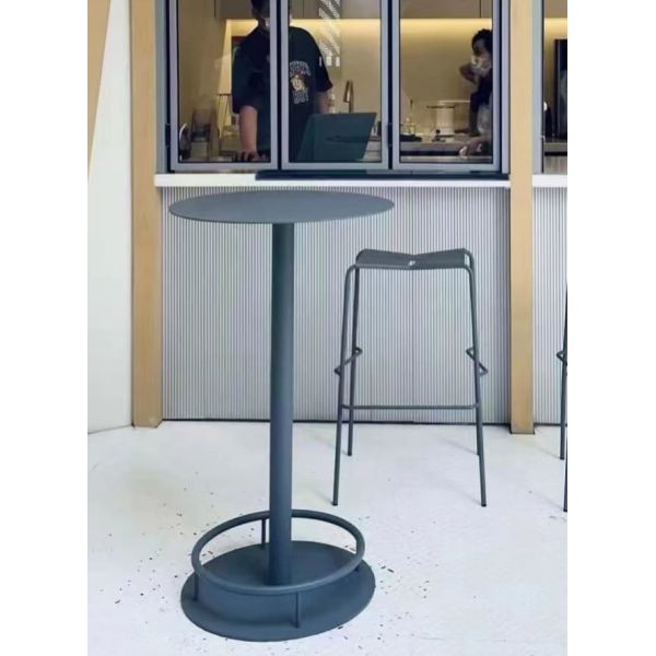 Zinc Plating Outdoor Chair And Table Powder Coated Metal Bistro Table For Patio Pub