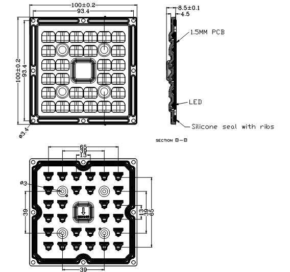 КР 28пкс СТЭ 30В 50В 100кс100мм привел ТИП модуль уличного света ИИИ-М