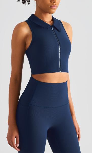 Front zipper fitness women's bra shock absorption sports vest
