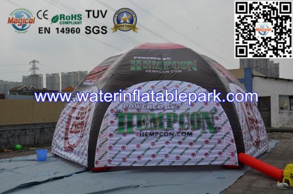 Portable Fire Retardant Inflatable Dome Tent With 4 Legs , CE / UL Blower
