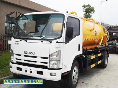 190 Hp ISUZU Sewage Suction Truck 8000L Sewage Vacuum Pump Truck