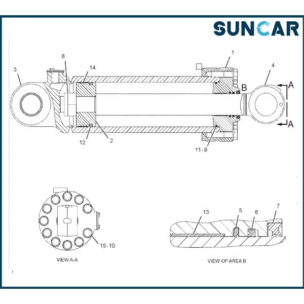 C.A.T CA3652880 365-2880 3652880 Наклонный цилиндровый уплотнительный комплект для колесных погрузчиков [966H, 972H]