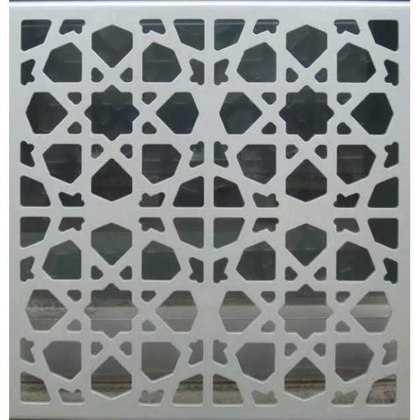 Алюминиевый металл, машрабия, архитектурный экран, сложные геометрические исламские узоры.