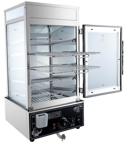 1.2kw Bun Steamer Machine thick tempered glass for display