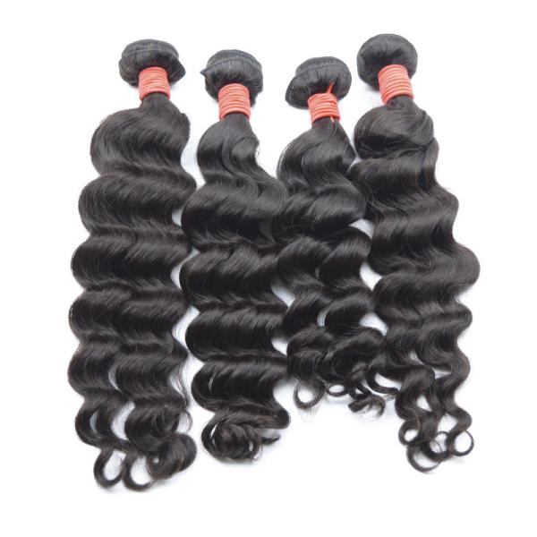 Narural Color Human Virgin Hair Weave , 10A Grade Loose Wave Weave Human Hair