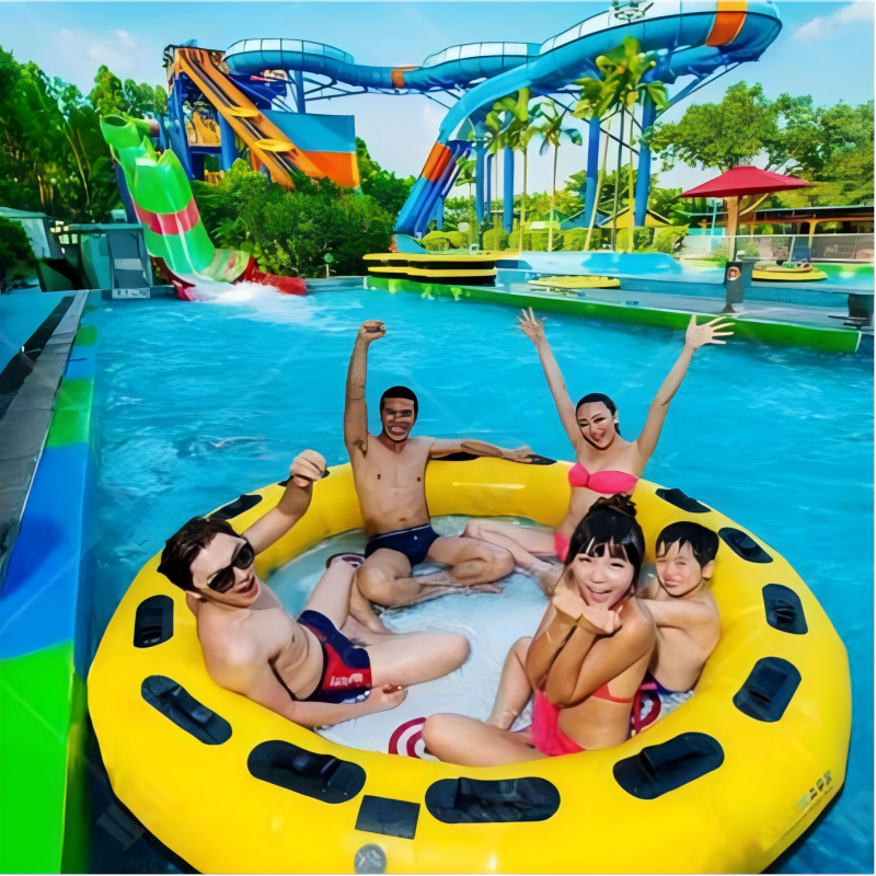 Family Rafting Aqua Park Water Slide Oxidation Resistant 15-20m