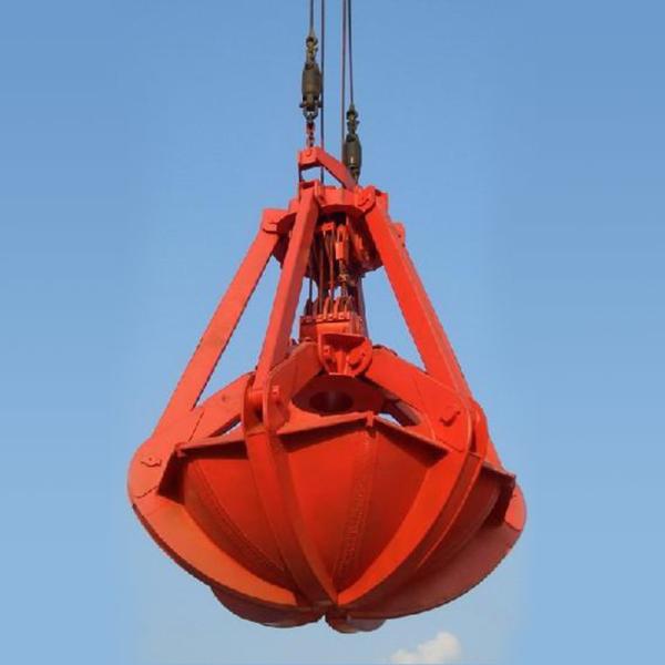 6 Rope Steel Lifting Orange Peel Hydraulic Mechanical Grab Bucket Customized