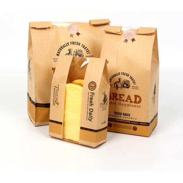 Браун 160 микронов обваливает сумки в сухарях пекарни Kraft окна PP бумажных мешков упаковки средние