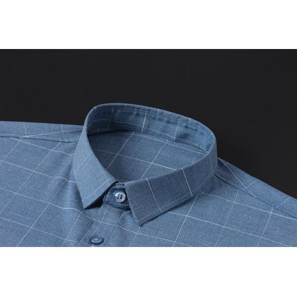 Polyester Fiber Viscose Custom Logo Men's Shirts Long Sleeve Shirt Casual with Lining