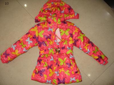 Apparel girl's padding jackets stock(coats,tops,children's clothing,children's garments,jackets stocks)