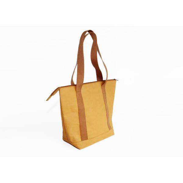 Sustainable Brown Washable Tote Bags Kraft Paper Shopping Bag ladies handbags with custom logo