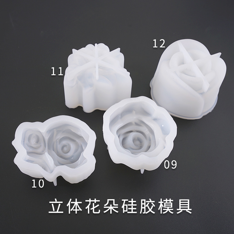 Crystal Dropper Mold DIY Jewelry New Mirror Three-dimensional Flower High Brightness Flower Silicone Mold
