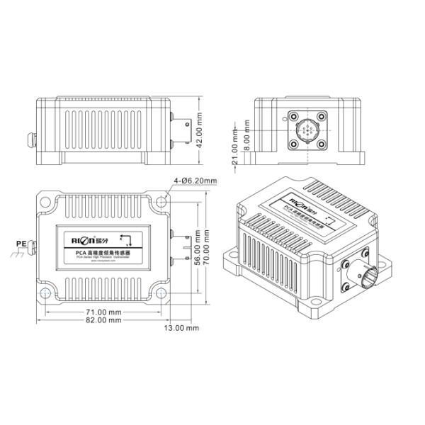 PCA826 IP67 Датчик смещения вибрации наклона ветряной турбины