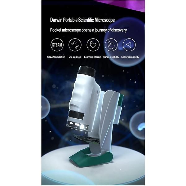Metal Mini Microscope for Kids' Professional Biological Experiments and Teaching Aids