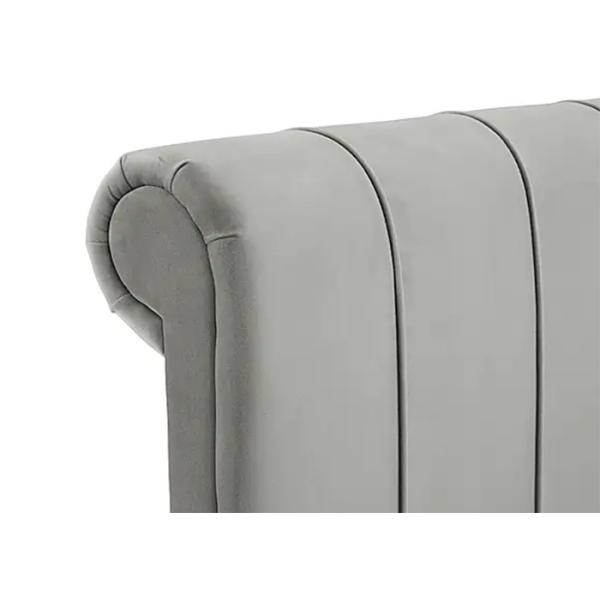 Classic Upholstered Sleigh Bed Frame With Vertical Stitching Design