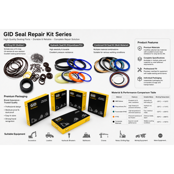High Pressure Resistant Excavator Seal Kit for Hitachi EX200-2 with Anti-Oil Leak and Wear Resistant NBR/FKM Rubber