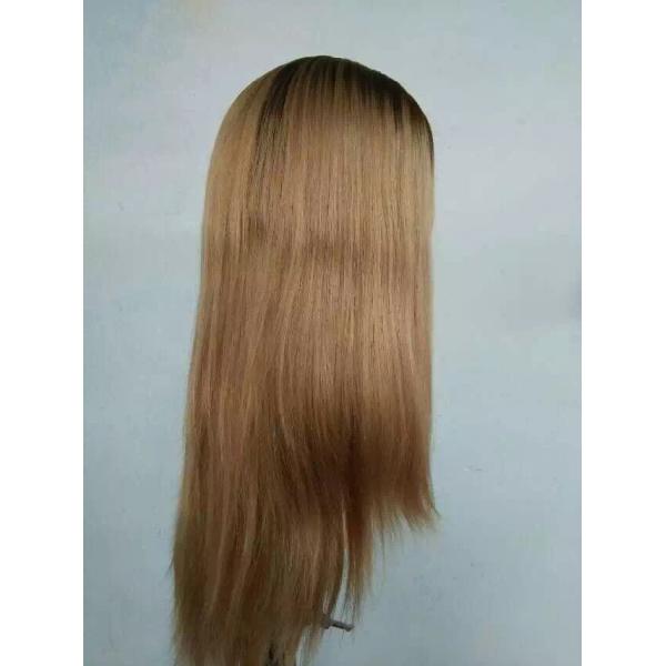 8A I6 inch Straight Style Dark Root Big Layer Brazilian Human Hair Wig