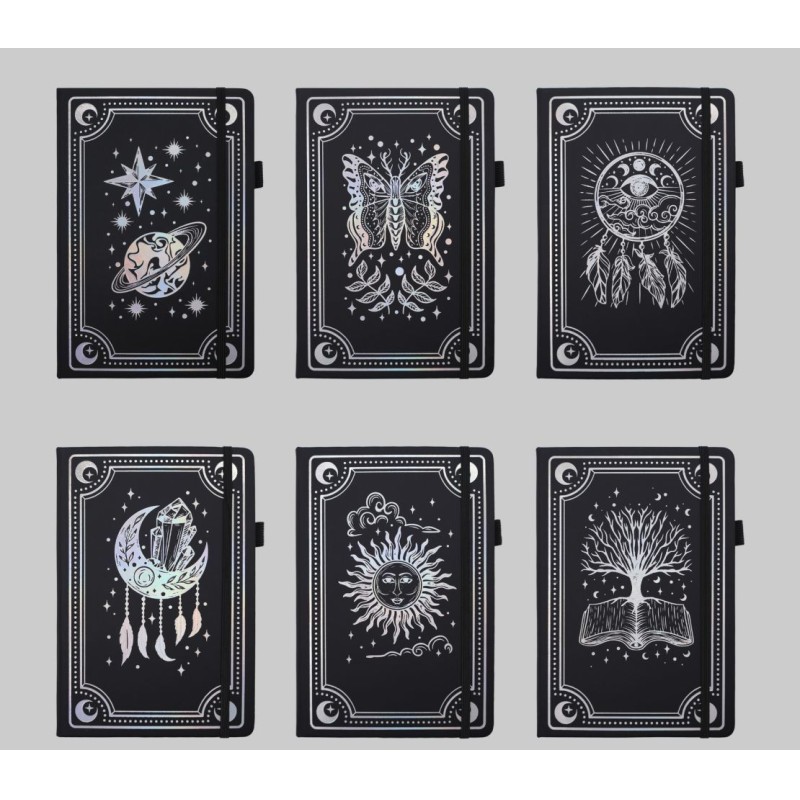 Custom Embossed A5 PU Leather Bound Notebook A5 Tarot Themed Lined Journal Office Stationery