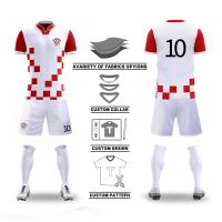 Jérsei de futebol feito sob encomenda de Team Jersey Breathable Red White da cópia da manta